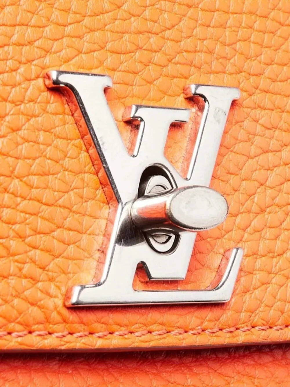 Louis Vuitton Tangerine/Taupe Taurillon Leather Marceau Bag